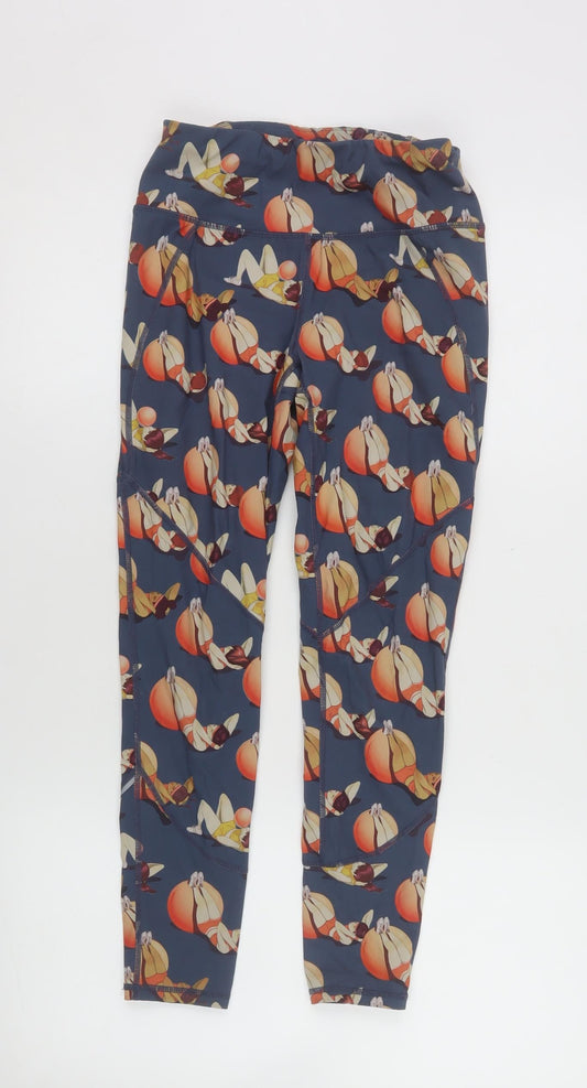 Womens UK Size XS Sweaty Betty Slim Fit Leggings Blue Leggings