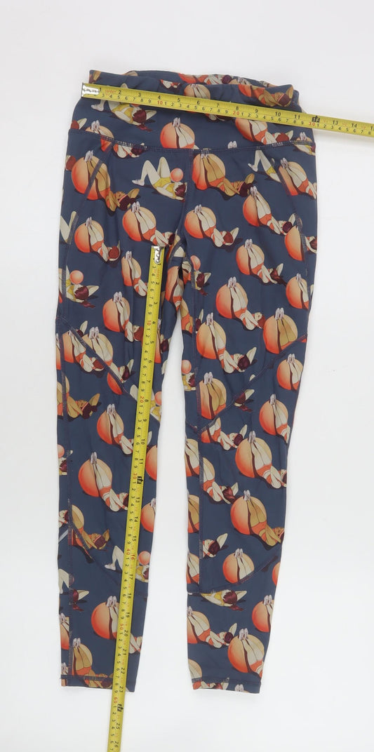 Womens UK Size XS Sweaty Betty Slim Fit Leggings Blue Leggings