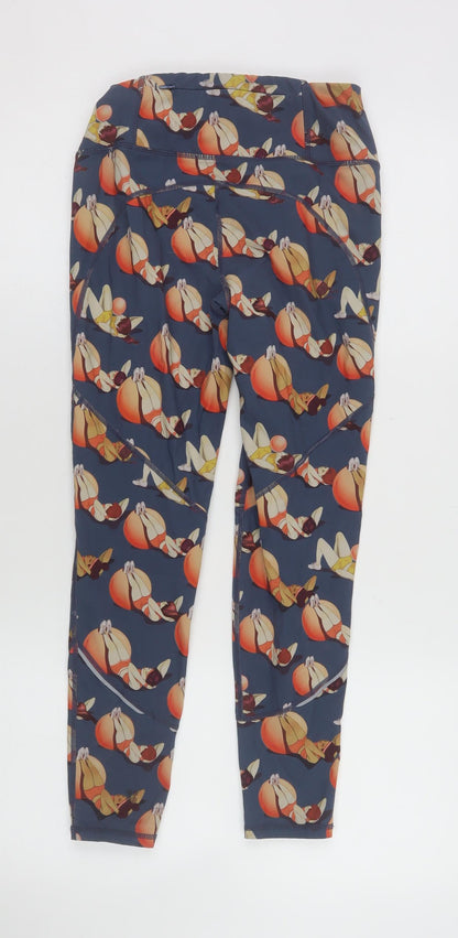 Womens UK Size XS Sweaty Betty Slim Fit Leggings Blue Leggings