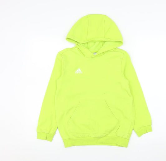 Girls UK Size 9-10 Years adidas Green Pullover Hoodie