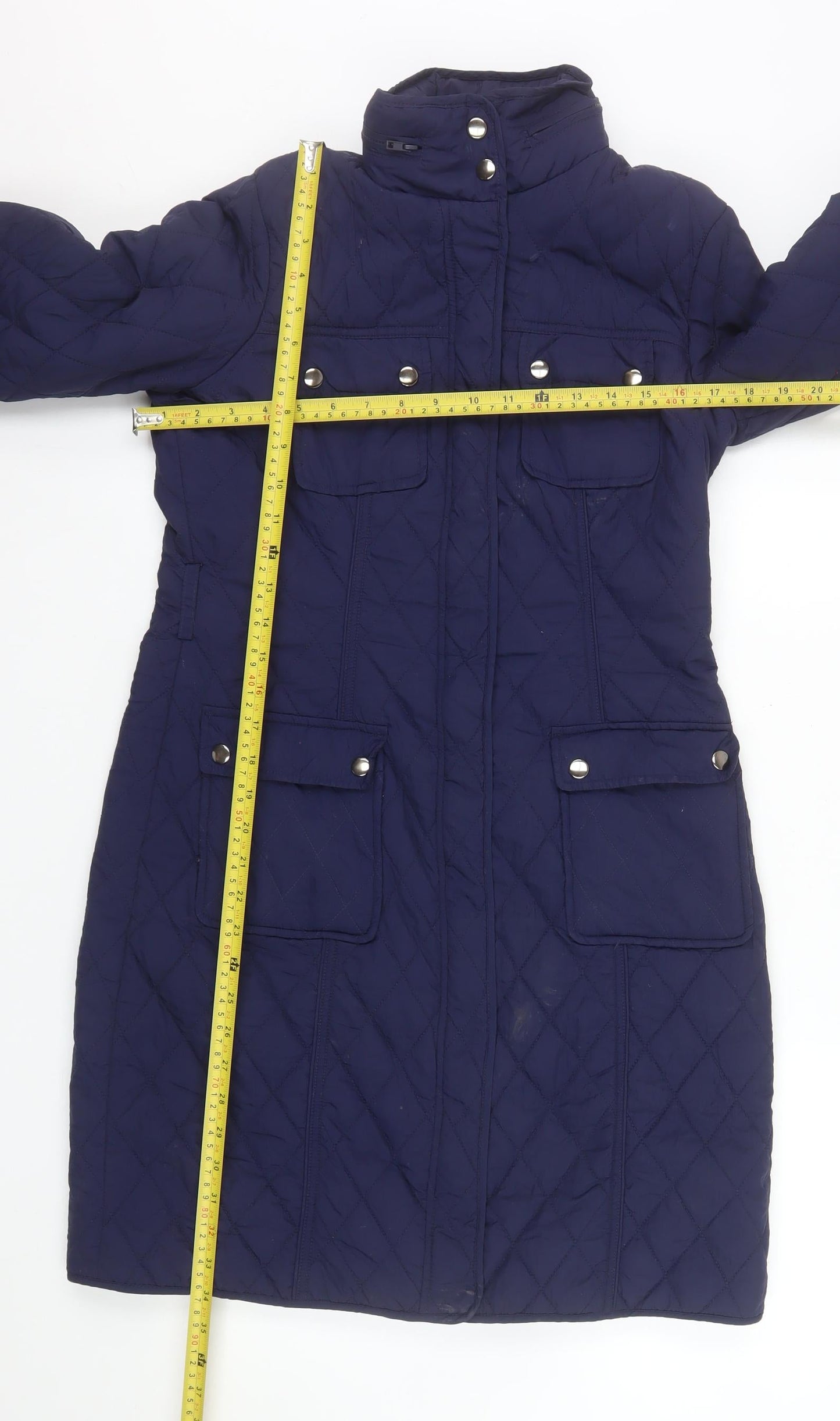 Womens UK Size 10 The Department Blue Quilted Coat
