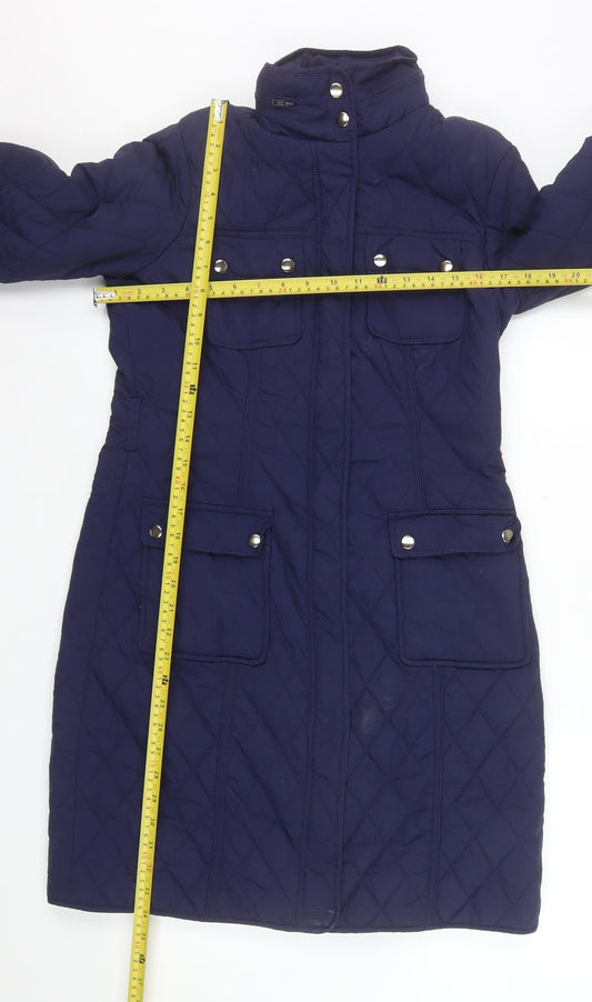 Womens UK Size 10 The Department Blue Quilted Coat