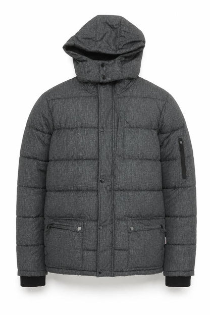 Lee Cooper Men's Grey Hooded Puffer Jacket S Regular Fit Winter Coat