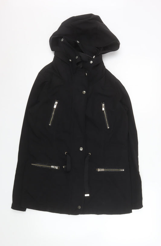 Womens UK Size 6 RESERVED Black Parka Coat