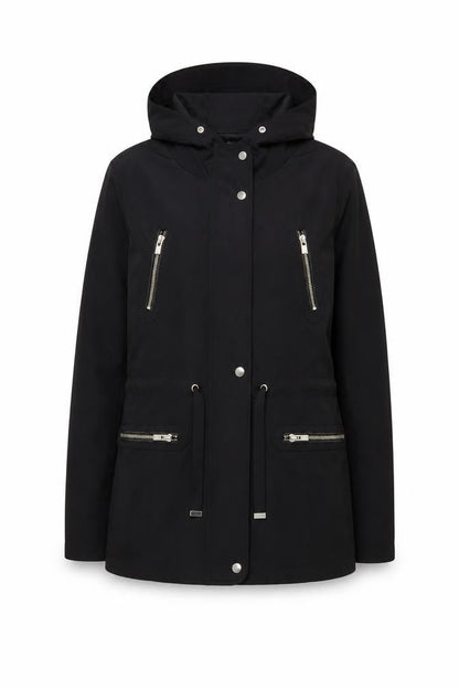 RESERVED Women's Black Mid-Length Hooded Parka Jacket Size 6