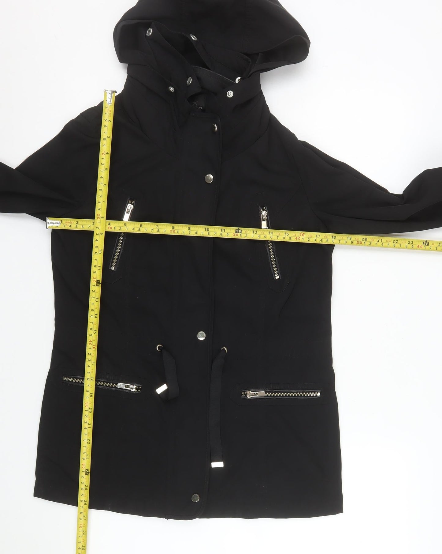 Womens UK Size 6 RESERVED Black Parka Coat