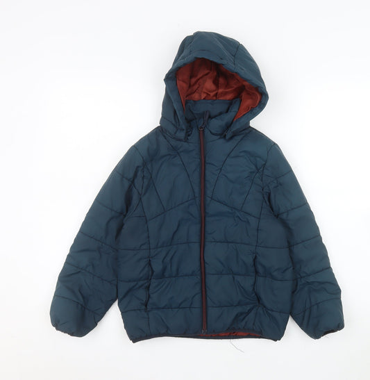 Name It Boys Blue Hooded Puffer Jacket 7 Years Quilted Winter Coat