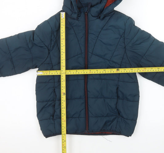 Name It Boys Blue Hooded Puffer Jacket 7 Years Quilted Winter Coat