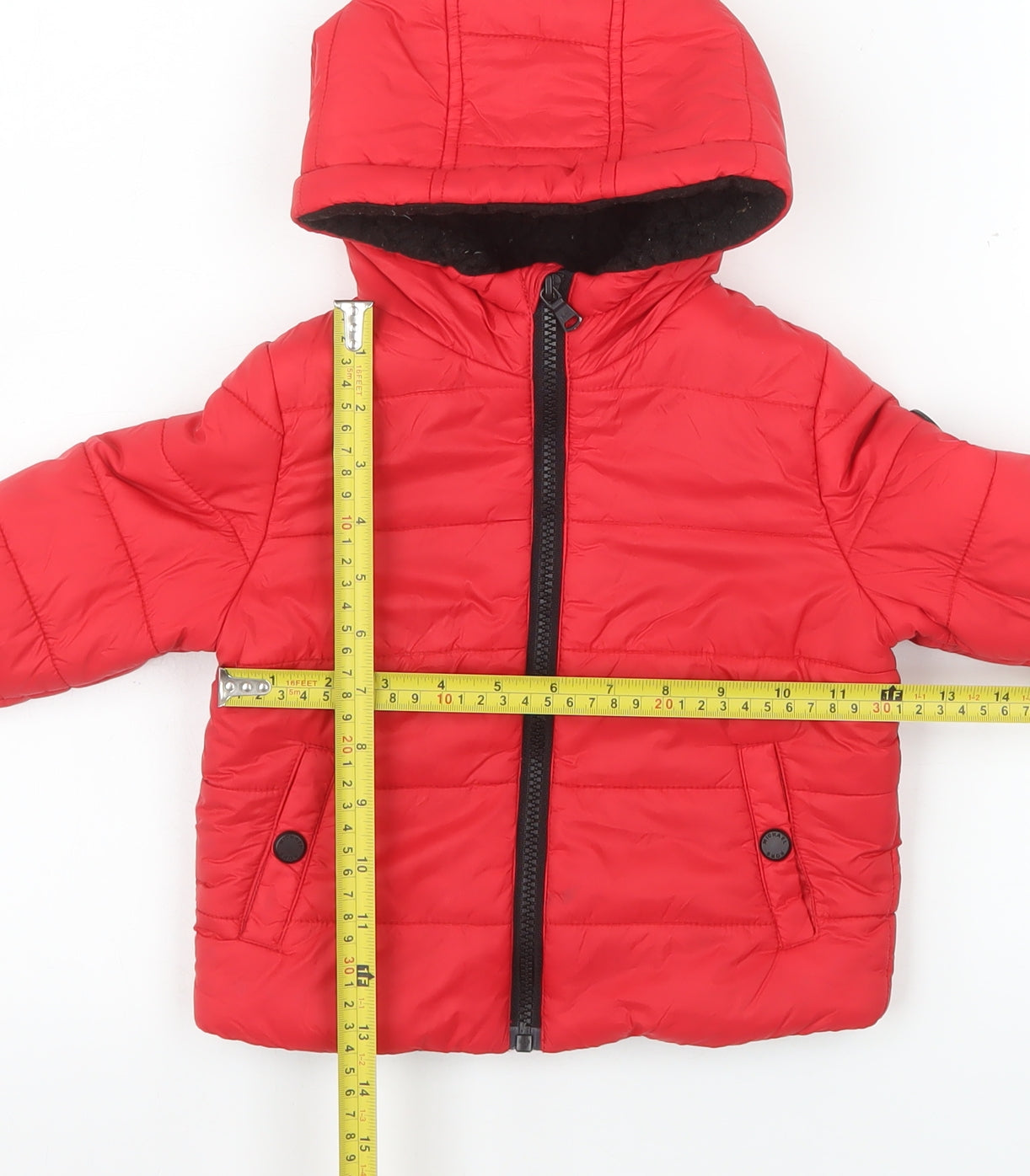 Michael Kors Red Puffer Jacket Unisex Baby 18-24 Months Hooded Winter Coat