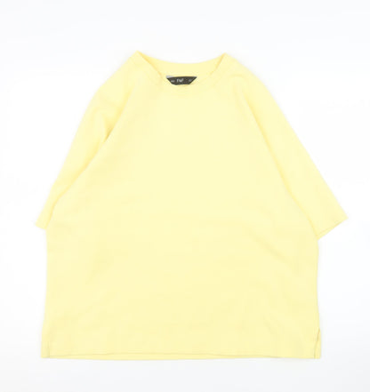 Womens UK Size M F&F Yellow Basic T-Shirt