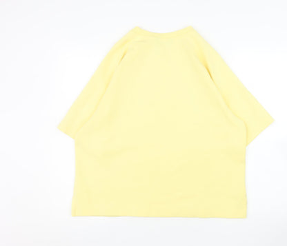 Womens UK Size M F&F Yellow Basic T-Shirt