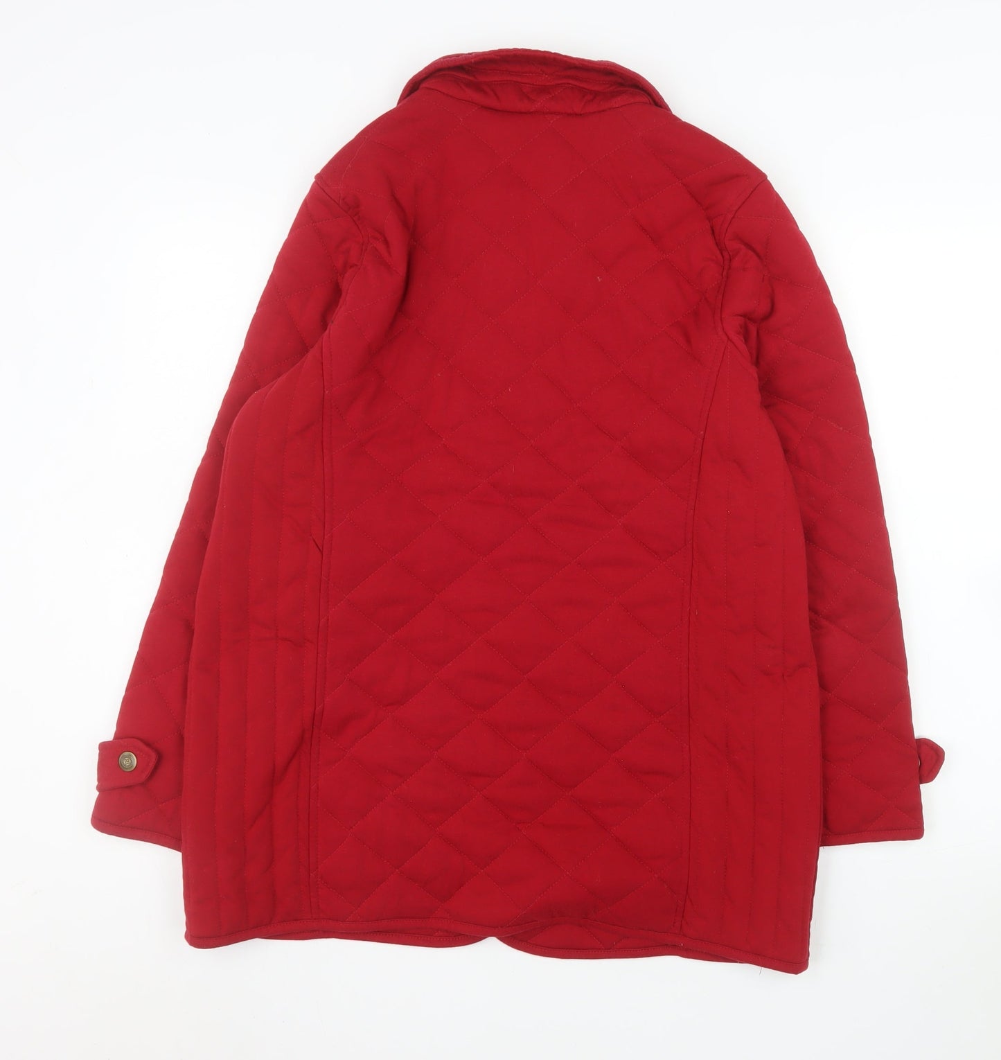 Womens UK Size 16 BM Casual Red Quilted Coat