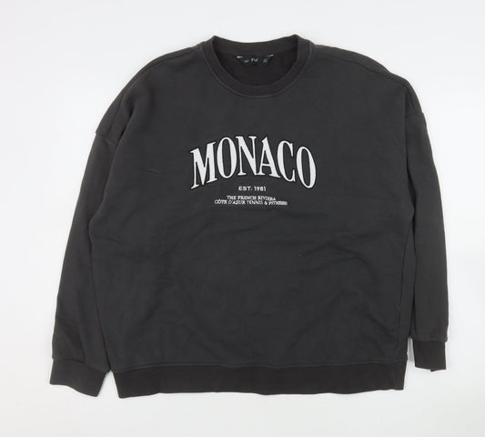 Womens UK Size 16 F&F Black Pullover Sweatshirt