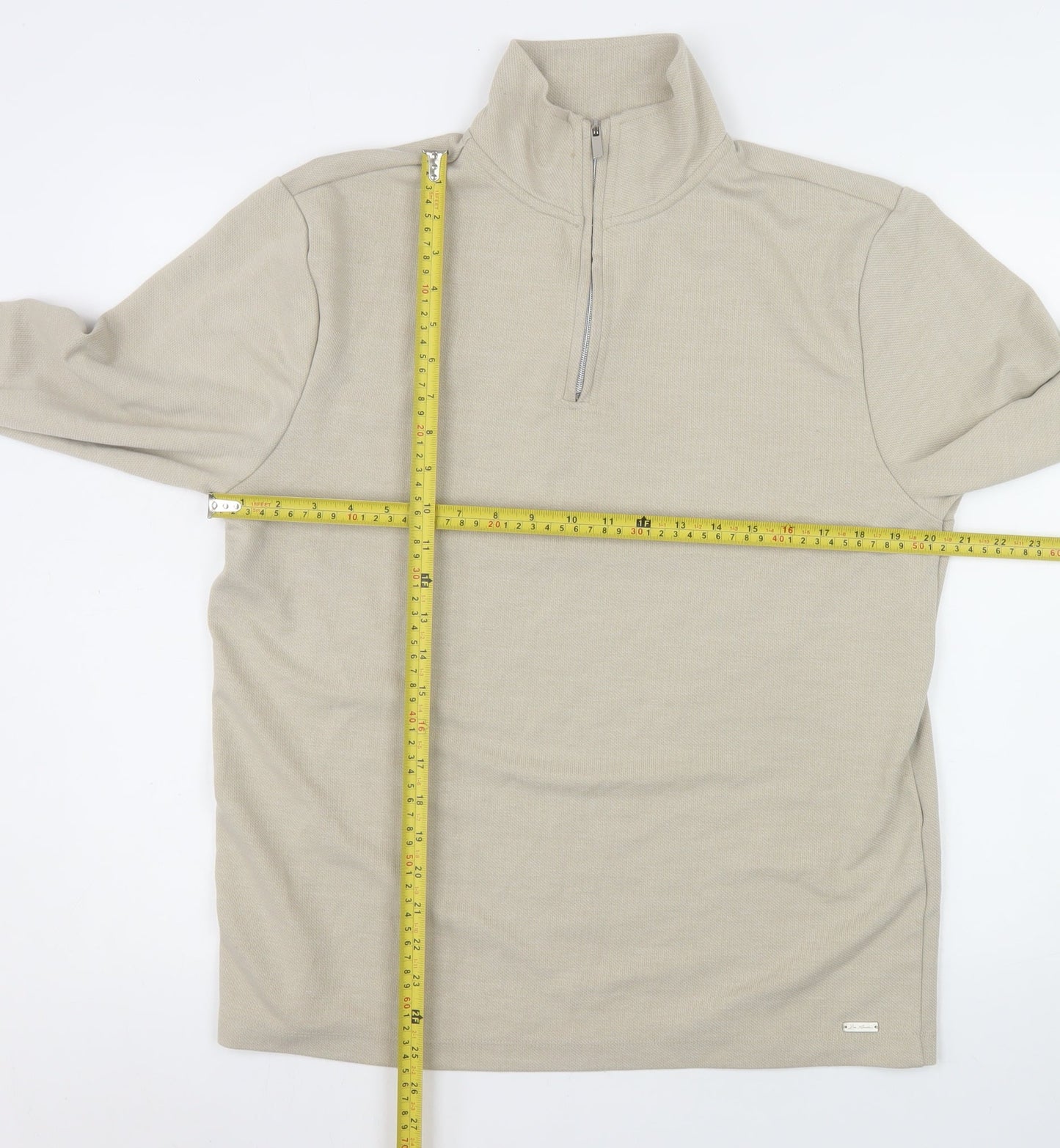 Mens UK Size M River Island Beige Henley Sweatshirt
