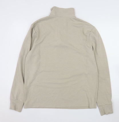 Mens UK Size M River Island Beige Henley Sweatshirt