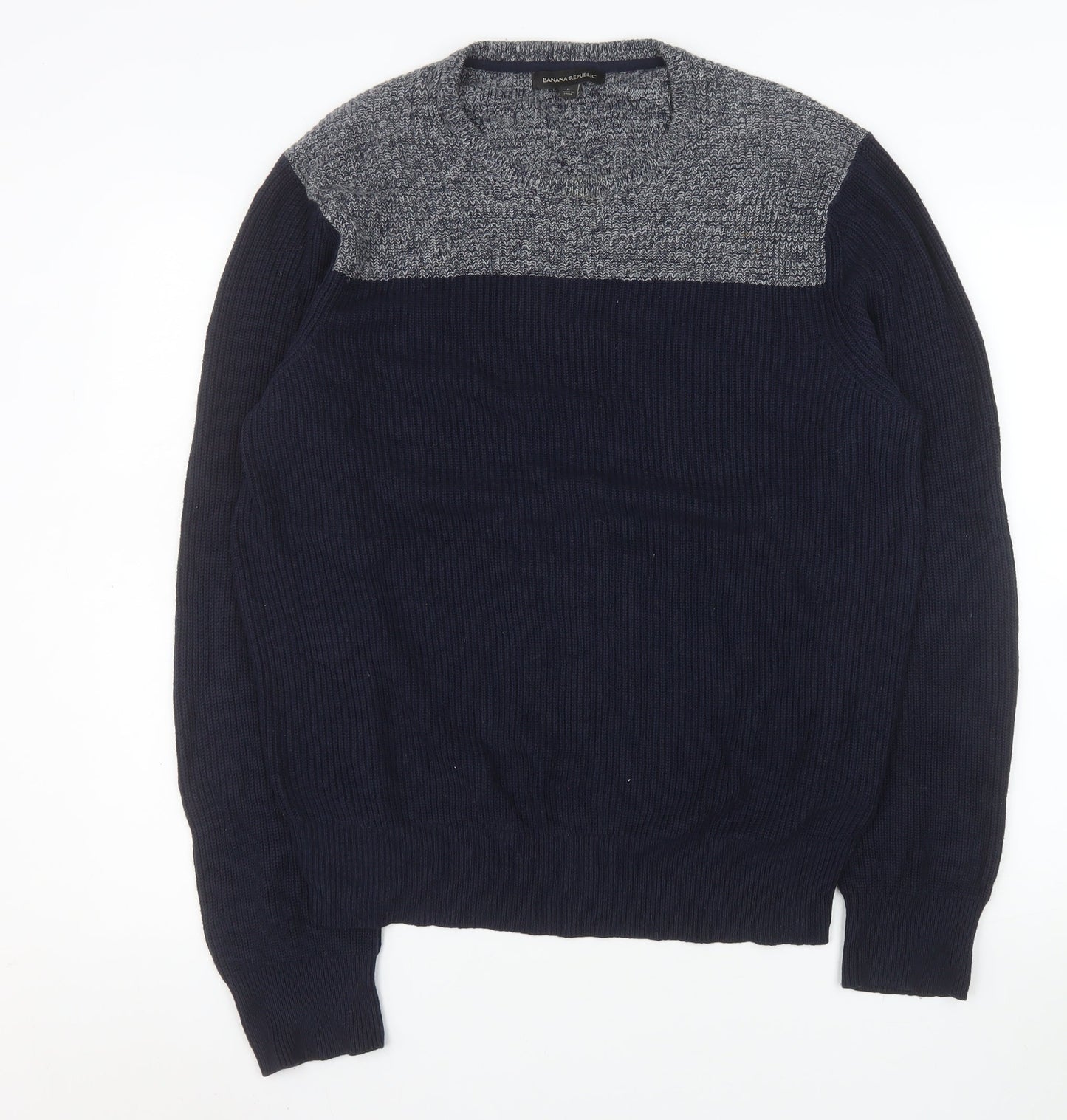 Mens UK Size L Banana Republic Blue Pullover Jumper