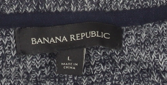 Mens UK Size L Banana Republic Blue Pullover Jumper