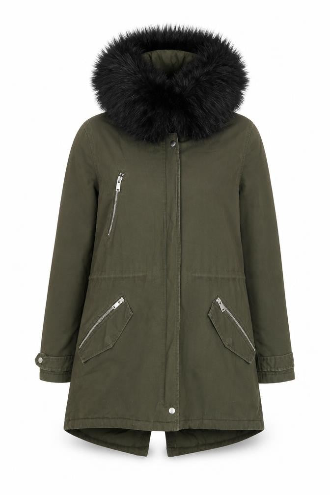 Womens UK Size 14 New Look Green Parka Coat