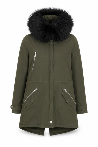 Womens UK Size 14 New Look Green Parka Coat