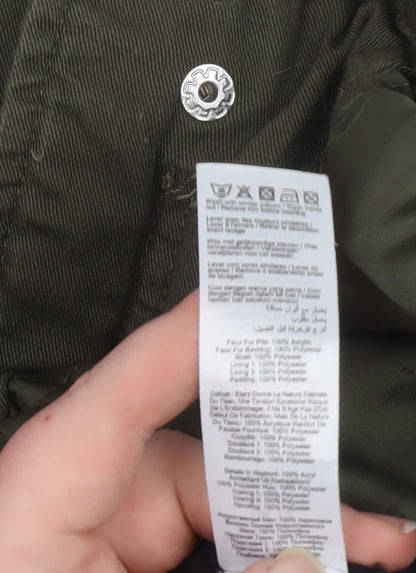 Womens UK Size 14 New Look Green Parka Coat