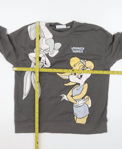 Womens UK Size XS Looney Tunes Grey Pullover Sweatshirt