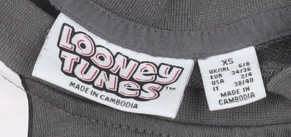 Womens UK Size XS Looney Tunes Grey Pullover Sweatshirt