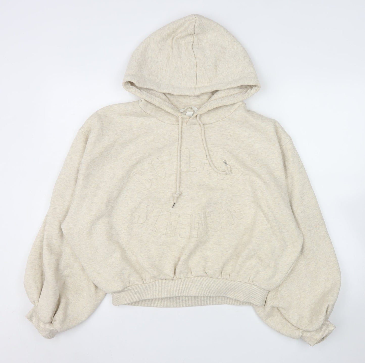 Womens UK Size M H&M Beige Pullover Hoodie
