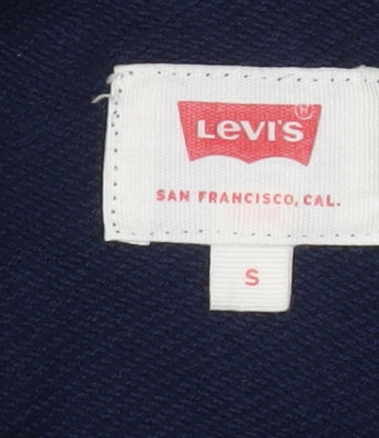 Levi's Men's Blue Pullover Hoodie Small Logo Cotton Sweatshirt