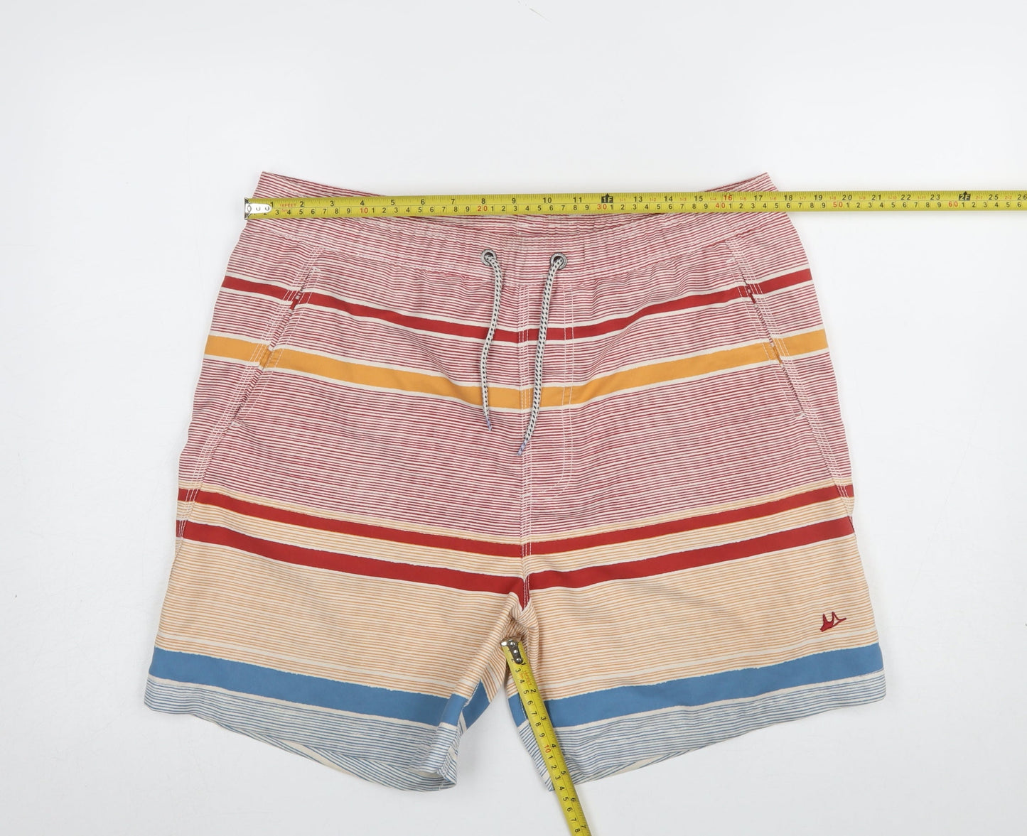 Mantaray Men's Multicoloured Striped Swim Shorts M Elastic Waist