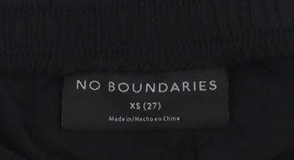 No Boundaries Men's Black XS Swim Shorts Elastic Waist 7in Quick Dry