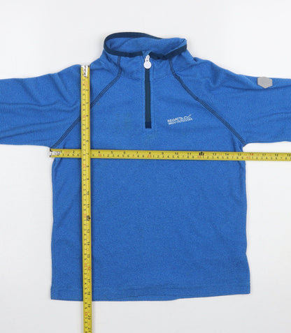 Regatta Boys Blue 9-10 Years Fleece Pullover Sweatshirt 1/4 Zip Outdoor Top