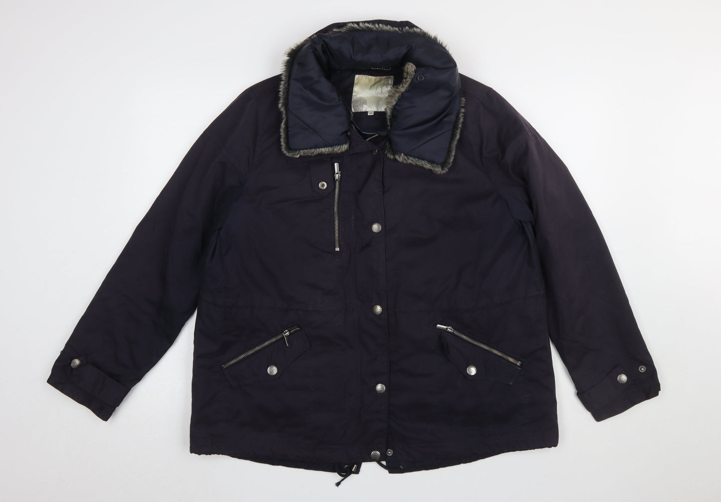 Womens UK Size 16 RJR John Rocha Blue Parka Coat