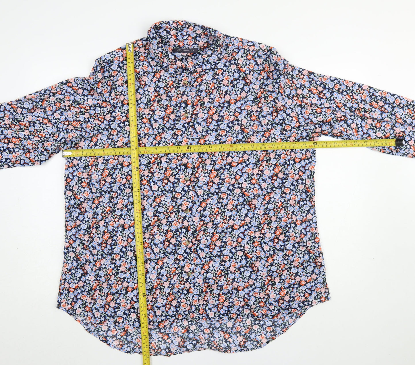 Womens UK Size 20 Marks and Spencer Multicoloured Blouse Button-Up