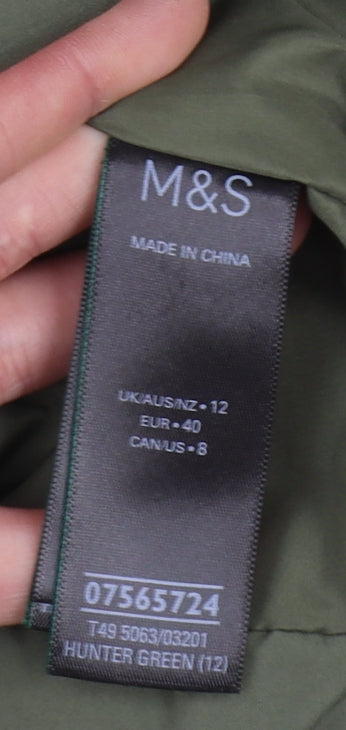 Womens UK Size 12 Marks and Spencer Green Puffer Jacket