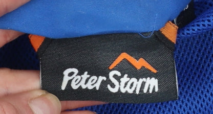 Peter Storm Boys Blue Hooded Waterproof Rain Coat Jacket 13 Years