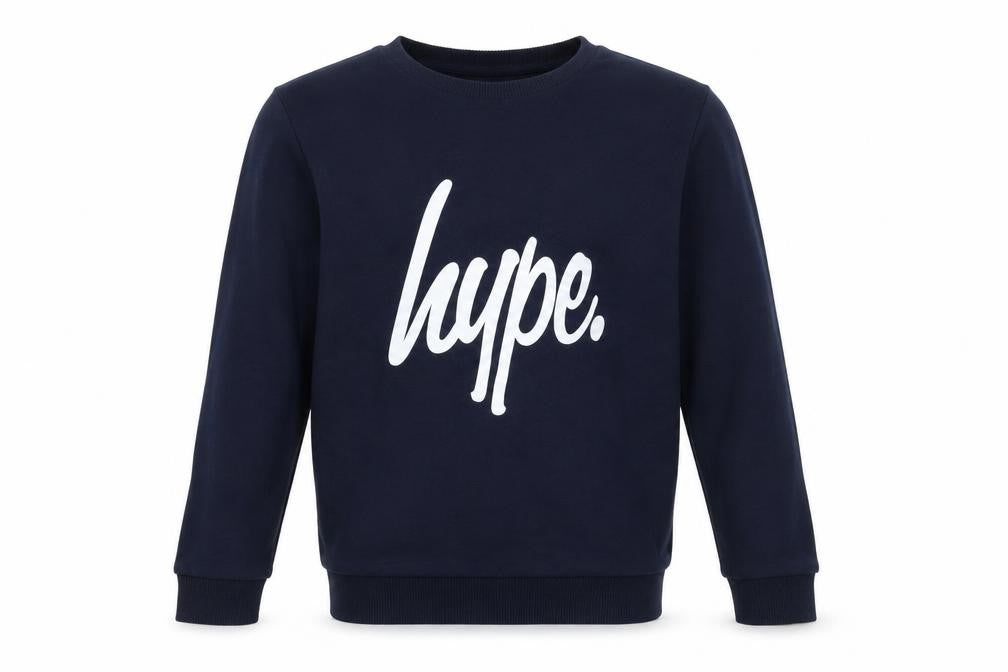 Hype Boys Blue Cotton Logo Pullover Sweatshirt 14 Years