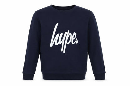 Hype Boys Blue Cotton Logo Pullover Sweatshirt 14 Years