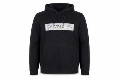Calvin Klein Men’s Black Pullover Logo Hoodie Size M Cotton Fleece