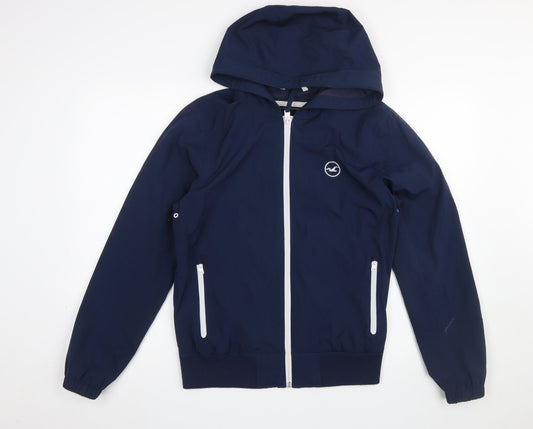 Mens UK Size S Hollister Blue Windbreaker Coat