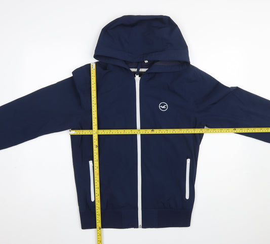 Mens UK Size S Hollister Blue Windbreaker Coat