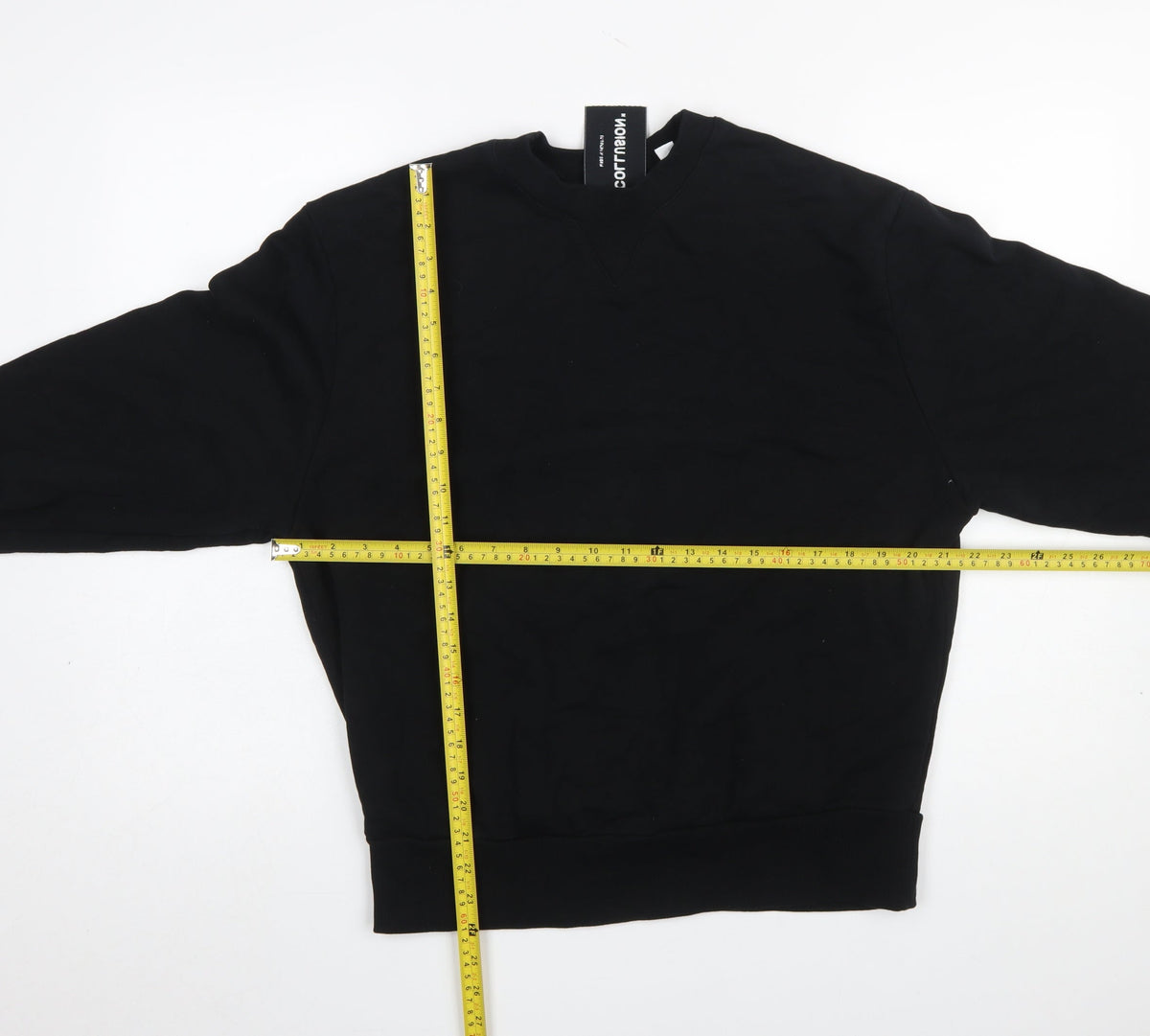 Mens UK Size XS COLLUSION Black Pullover Sweatshirt