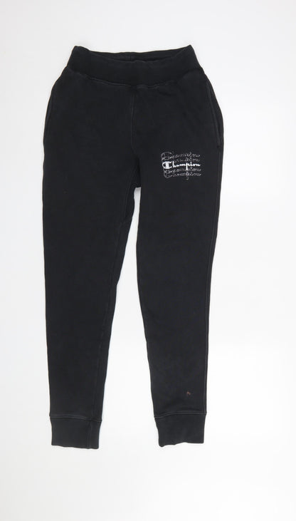 Mens UK Size S Champion Regular Fit Jogger Black Trousers