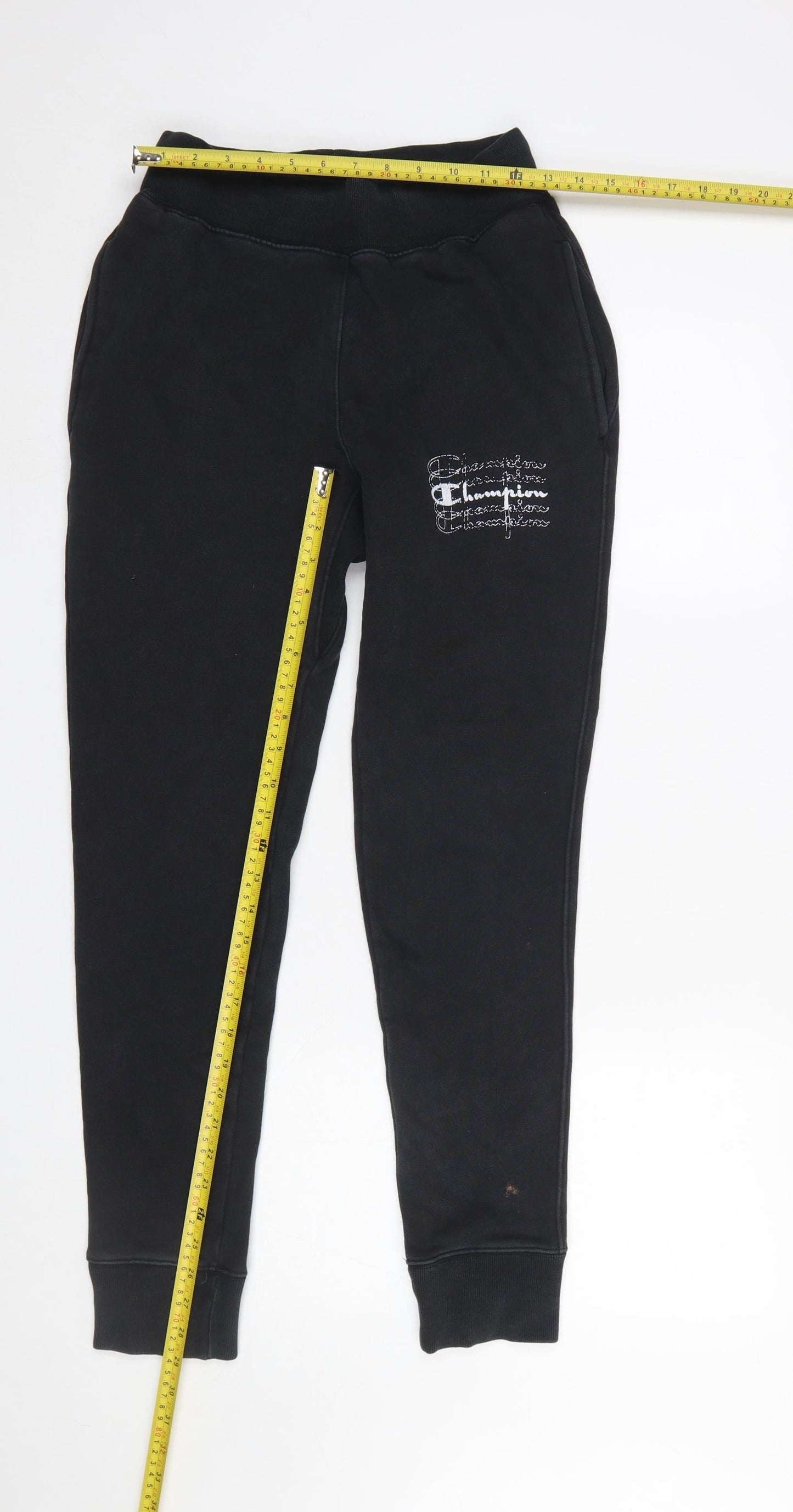 Mens UK Size S Champion Regular Fit Jogger Black Trousers