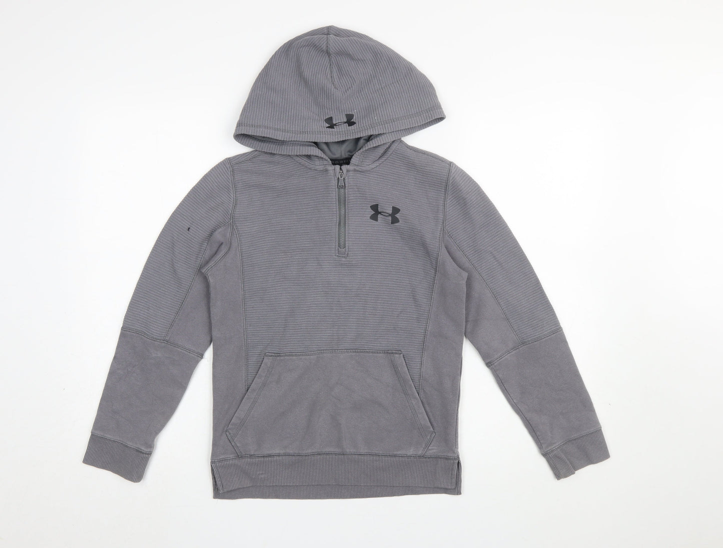 Boys UK Size 10 Years Under armour Grey Pullover Hoodie
