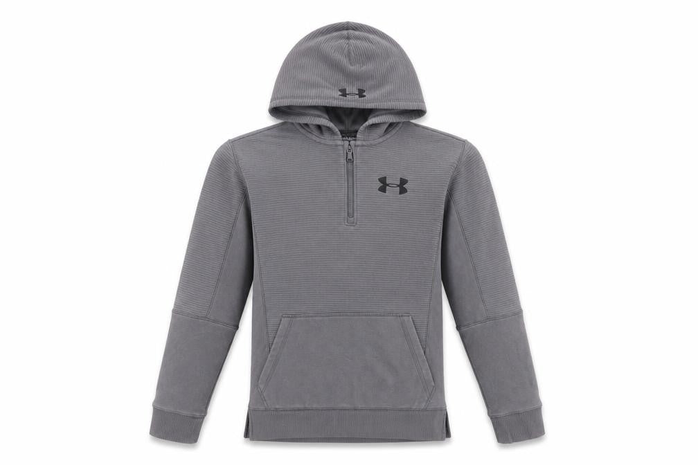 Boys UK Size 10 Years Under armour Grey Pullover Hoodie