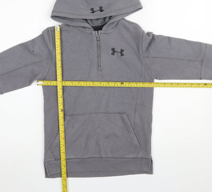 Boys UK Size 10 Years Under armour Grey Pullover Hoodie
