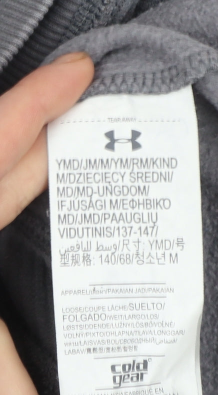 Boys UK Size 10 Years Under armour Grey Pullover Hoodie