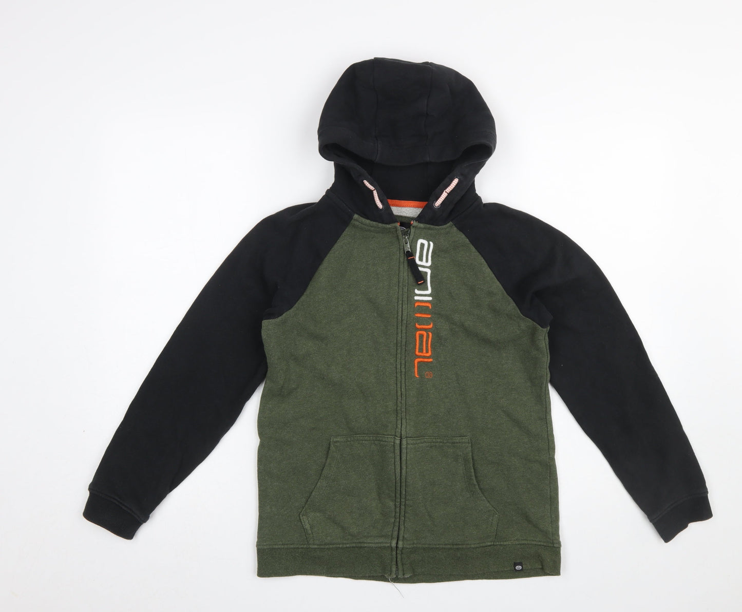 Boys UK Size 13 Years Animal Green Full Zip Hoodie