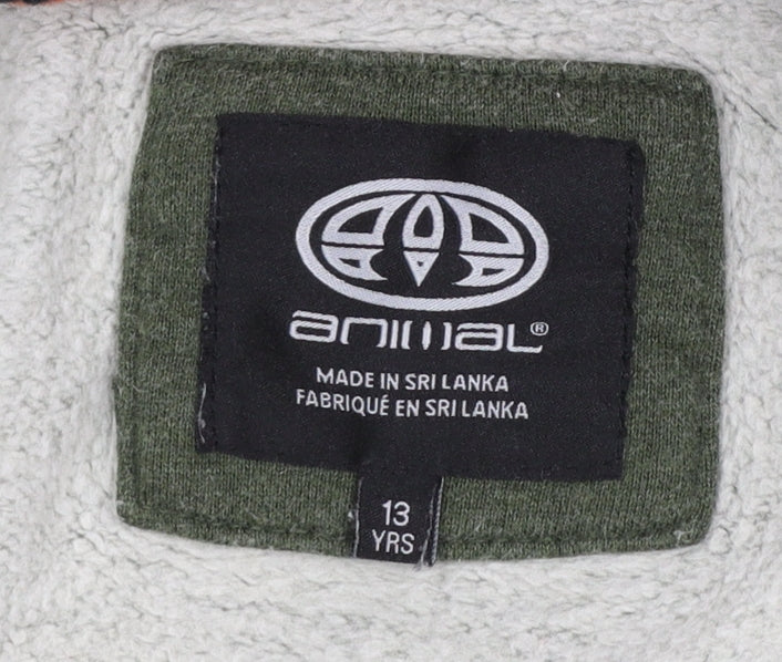 Boys UK Size 13 Years Animal Green Full Zip Hoodie