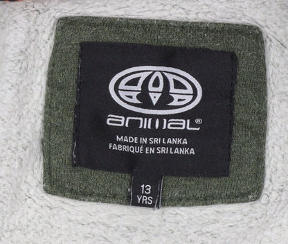 Boys UK Size 13 Years Animal Green Full Zip Hoodie